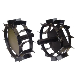 Conjunto de rodas de metal com cubos
