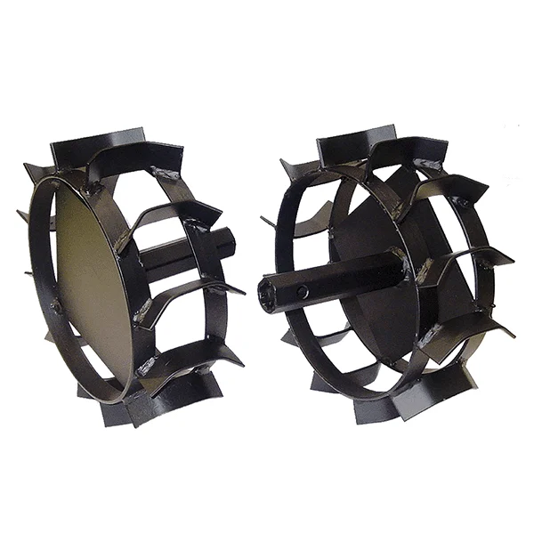 Conjunto de rodas de metal com cubos