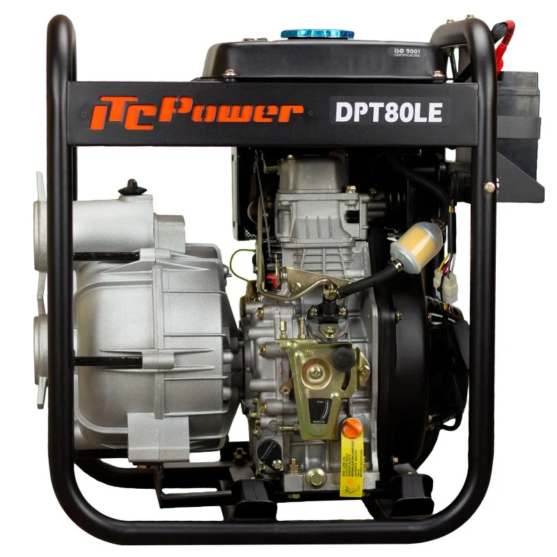 Bomba de água com motor diesel ITCPOWER DPT80LE de 67.000 L/H