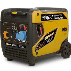 Gerador GG66Ei-DF a gasolina e GLP dual fuel para maior autonomia e eficiência.