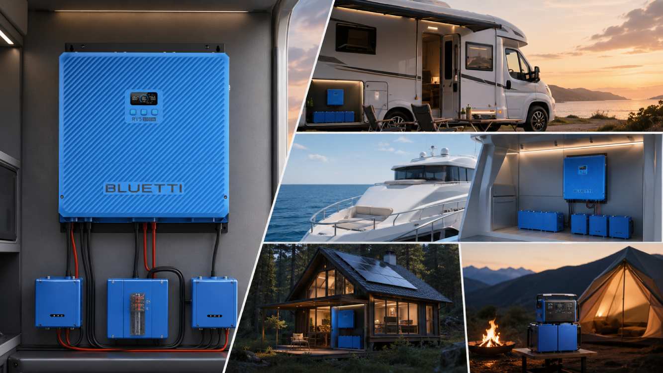 Cenários de utilização do Bluetti RV5 Power Hub