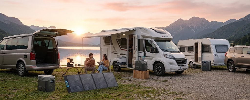Estações de energia para camper, caravanas e autocaravanas