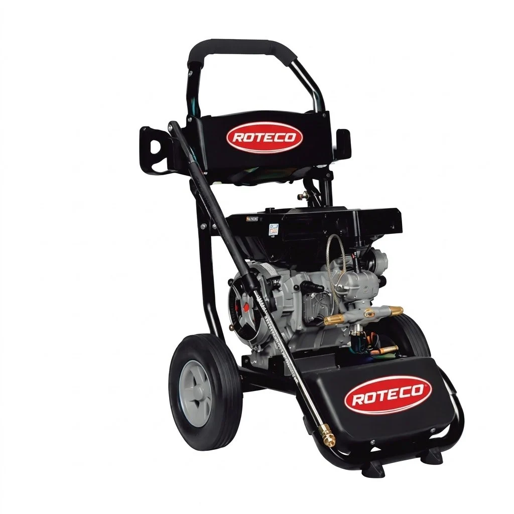 Lavadora de alta pressão a gasolina Roteco 180 X 7 HP 200 bar com rodas