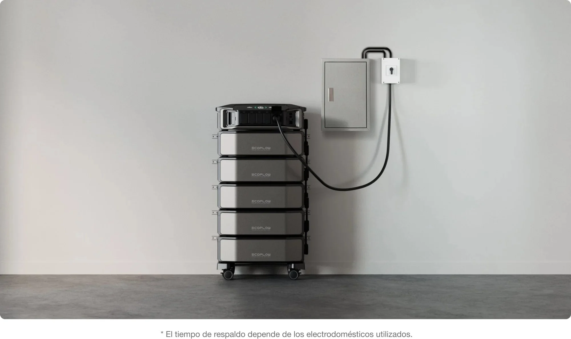 EcoFlow DELTA Pro Ultra com cinco baterias empilhadas para atingir até 30 kWh de capacidade